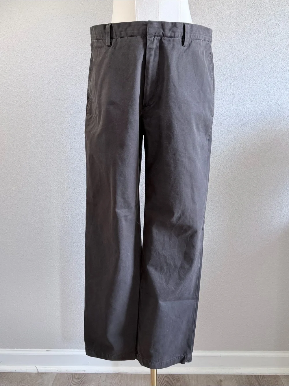 Banana Republic Gavin Chino Straight Fit Pants‎ Mens 33x32 Sharp Grey Classic